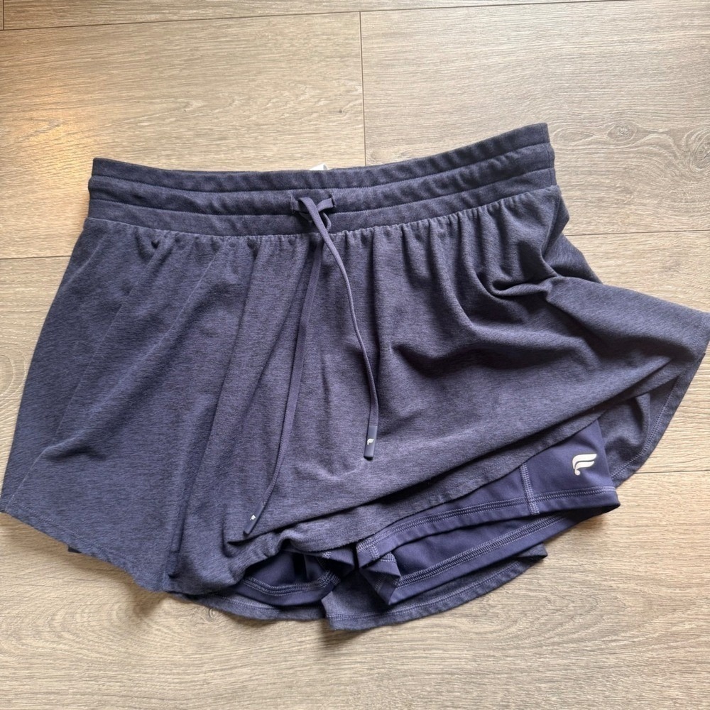 Fabletics Womens Navy Heathered Active Skort Sporty‎ Athleisure Pocket Size M